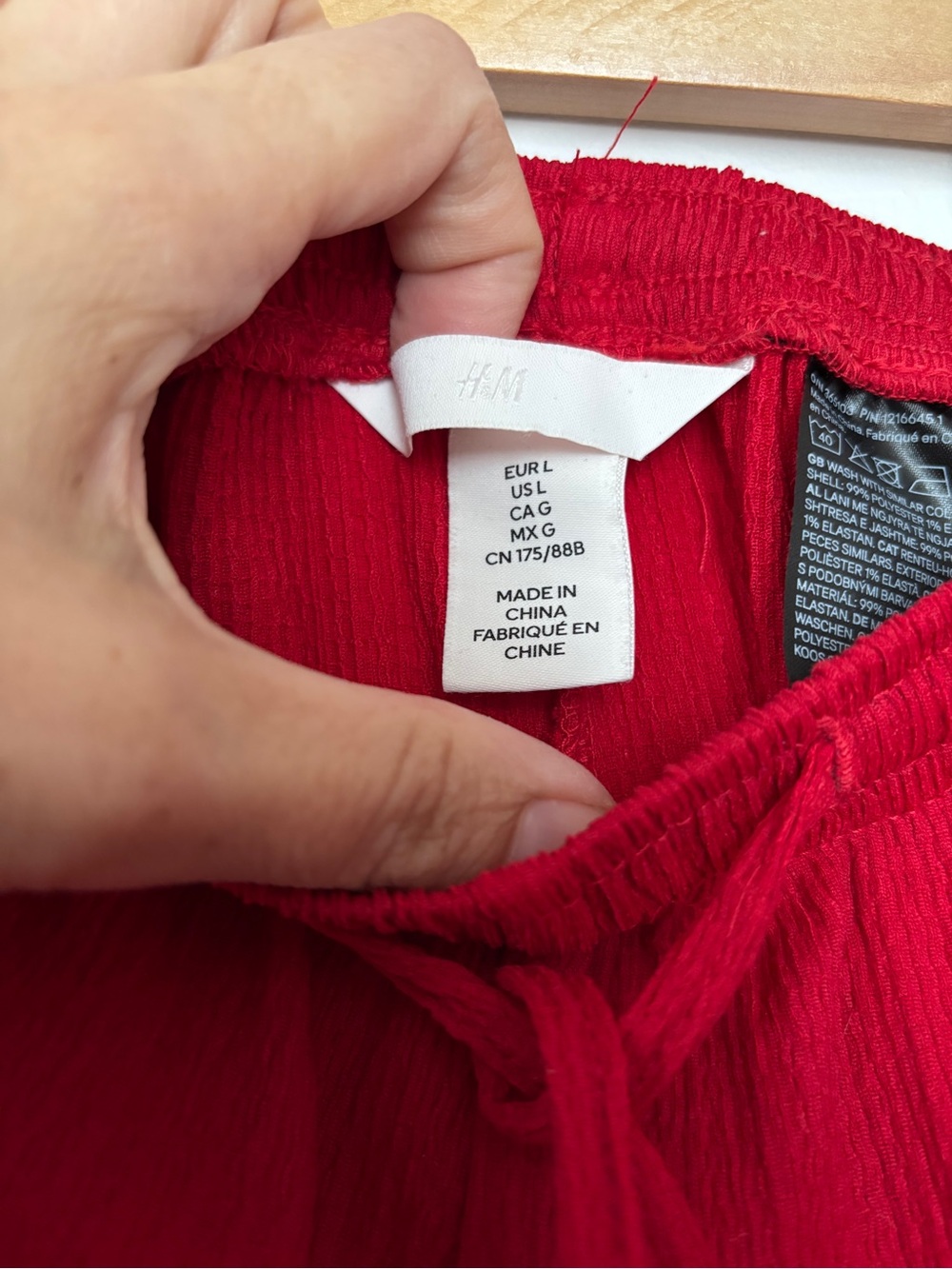 Red Drawstring Pants - Picture 2 of 3